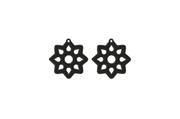 Black Flower Earrings