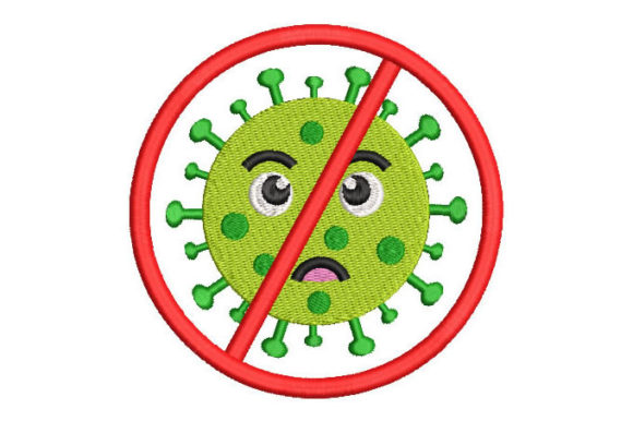 Stop Sign Coronavirus Embroidery Design